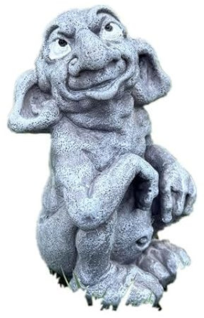 HABITZ Wasserspeier Statuen Den Garten Troll Figuren Gotische Skulptur Troll Harz Kunstharz Statue Hausgarten Kunstdekoration for Blumentopf,Hof,Terrasse,Heimdekoration,Gartenornamente Im Freien(2)