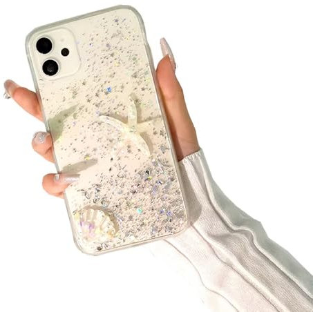 SEHEYA Hülle für iPhone 6 / iPhone 6S Silikon Glitzer Süß Seesterne Muscheln Aesthetic Weiche TPU Handyhülle Stoßfest Ultra Dünn Mädchen Case, Weiß