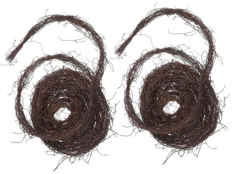 EXQUIMEUBLE 2pcs DIY Natural Rattan Garland Twig Vines Branch for Home Decor Wedding Party Christmas Wreaths Front Door Vase Wall Hanging Decorations 4.6 M