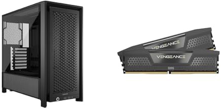 CORSAIR FRAME 4000D Modular Mid-Tower ATX PC Case + VENGEANCE DDR5 32GB (2x16GB) DDR5 6000MHz AMD EXPO Intel XMP Computer Memory Bundle