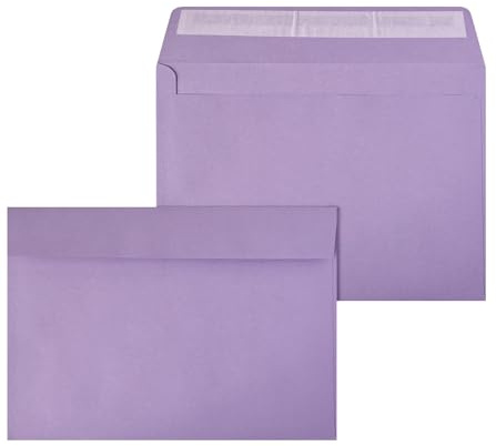Netuno 20 Briefumschläge Violett DIN C5 16,2x22,9 cm edel und elegant | 120g glattes Farbpapier · große stilvolle violette Kuverts für Grußkarten, Weihnachten, Hochzeit, Jubiläum & Ostern