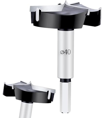 Broca Forstner, broca para madera de acero con alto contenido de carbono, broca Forstner de acero de tungsteno para madera, accesorios para carpintería (40 mm)