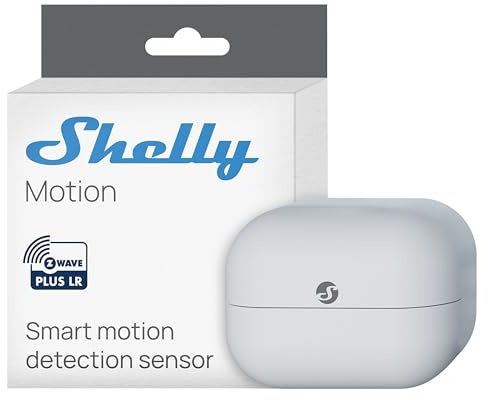 Shelly Wave Motion US LR, Z-Wave Long Range Motion & Lux Sensor, Kompatibel mit Alexa, Google Home, SmartThings, Home Assistant, Bewegungserkennung, Fernüberwachung