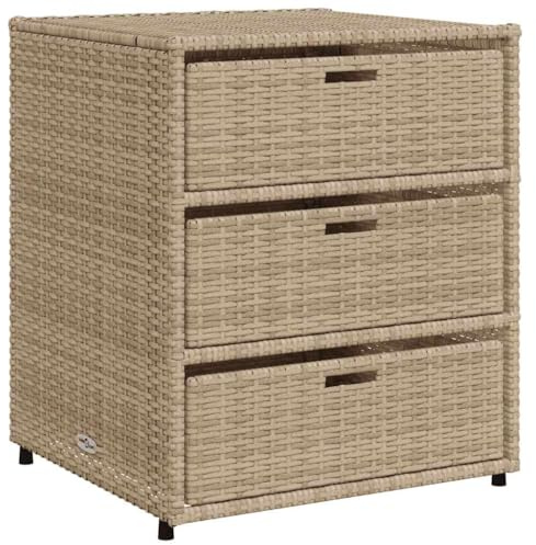 Tomostar Armoire de Rangement en Résine, Armoire de Jardin Abri de Jardin Meuble Extérieur Beige 55x59x69 cm résine tressée