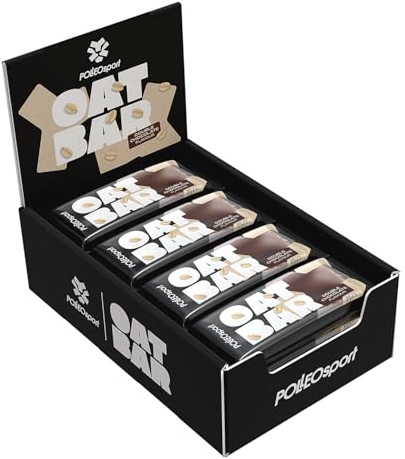 Polleo Oat Bar - Hafer Riegel mit Schokolade - Vollkorn Snack für Energie unterwegs - Oat Bar für Fitness, Büro & Alltag (12 x 80 g, Double Chocolate)
