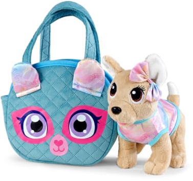 Simba Chi Chi Love Music & Style – Chihuahua Plüschhund (20 cm) im Glitzer-Outfit mit 5 Melodien & Sounds, Try Me Funktion, interaktives Kuscheltier für Kinder ab 3 Jahren