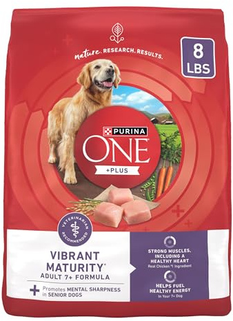 Purina ONE High Protein Dry Senior Dog Food Plus Vibrant Maturity Adult 7 Plus Formula - 8 lb. Bag