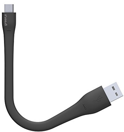 green_e Câble recyclable très résistant USB vers Micro-USB pour téléphones, smartphones et tablette Android, Samsung, Asus, HTC, Huawei, LG, Nokia, Sony, Wiko et autres, 15 cm Noir