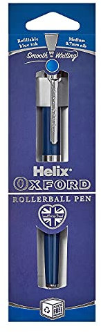 Helix Oxford Premium Tintenroller (blaue Tinte) mit plastikfreier Verpackung