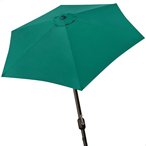 Aktive 53990 - Sombrilla grande jardín, Sombrilla hexagonal, Parasol balcón, Ø 300 cm, color verde, mástil aluminio, Ø 48 mm, con manivela, techo de ventilación