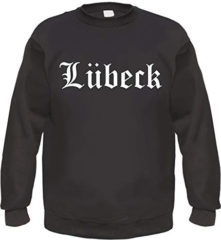 Lübeck Sweatshirt - Altdeutsch - Bedruckt - Pullover M Schwarz
