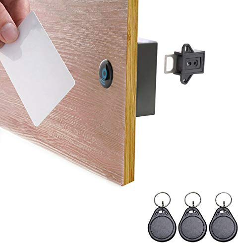 ETEKJOY Cerradura electrónica RFID oculta para gabinete de madera (negro)
