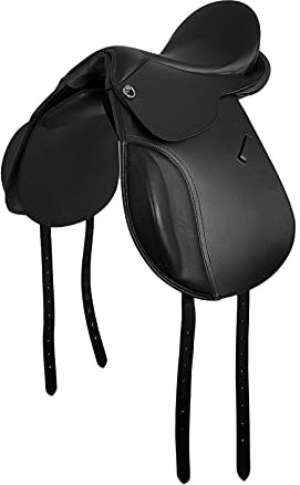 A&M Reitsport Baumloser VSD Sattel Boston aus Büffelleder Schwarz, Größe:17 Zoll