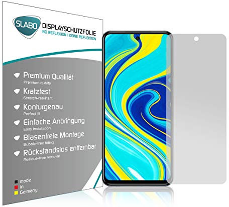 Slabo 4 x Protector de Pantalla para Redmi Note 9 Pro | Note 9 Pro MAX | Note 9S lámina Protectora No Reflexion | No Reflexiones Mate