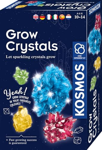KOSMOS 616755 Grow Crystals – Juego de experimentación de cría de Cristales para niños con Instrucciones multilingües (DE, EN, FR, IT, ES, NL)