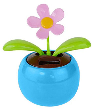 Benoon Decorazione di Fiori Danzanti Solari, Decorazioni per La Casa in Stile Auto Giocattolo con Fiori Animati Oscillanti Ad Energia Solare Blu