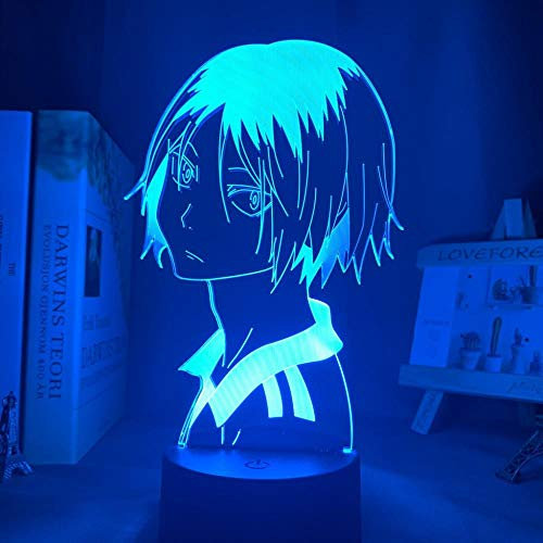 Haikyu LED-Nachtlicht Anime Kozume Kenma Lampe Kinder Geburtstagsgeschenk für Schlafzimmer Dekor Haikyuu Kenma Illusion Licht - 7 Farben ohne Fernbedienung