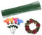 Cinvo Stem Wire - Alambre envuelto en papel floral, 100 unidades, 14 pulgadas, calibre 22, verde oscuro