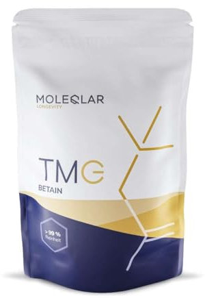 MoleQlar Betain (TMG) Pulver 120g - Nahrungsergänzungsmittel mit Kristallinem Betain aus Zuckerrüben - über 99% Reinheit - Vegan & Glutenfrei