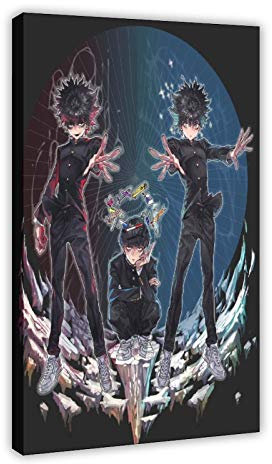 Anime-Poster Mob Psycho 100 35, Leinwandposter, Schlafzimmer, Dekoration, Sport, Landschaft, Büro, Raumdekoration, Geschenk, 30 x 45 cm, Rahmen
