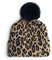 Frauen Leopard Muster Mütze Stricken Pom Beanie Weiche Warme Mütze Leopardenmuster Stricken Warme Pom Schädel Mütze Hut Winter Beanie Hut Mode Winter Pom Pom Ball Hut
