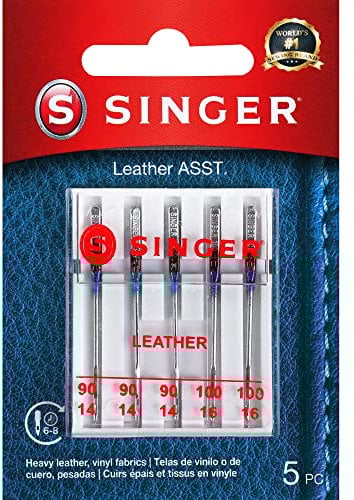SINGER Leder-Nähmaschinennadeln, Größe 90/14, 100/16–5 Stück