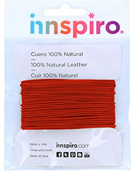 INNSPIRO Cordón Cuero Natural Rojo 2,0mm. 5m.