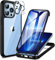 CENHUFO für iPhone 13 Pro Hülle, 360 Grad Schutzhülle mit Eingebautem 9H Panzerglas Displayschutz und Kameraschutz Stoßfest Panzerhülle Bumper Full Cover Case Handyhülle für iPhone 13 Pro -Schwarz