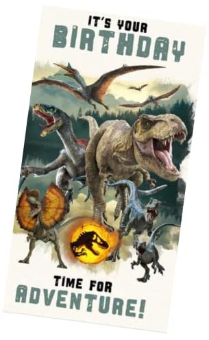 Danilo Promotions LTD Offizielle Jurassic World The Movie Geburtstagskarte, Geburtstagskarte für besondere Anlässe, recycelbare Geburtstagskarte, offiziell lizenzierte Geburtstagskarte