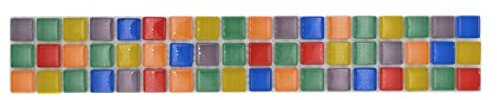 Mosaik Borde Bordüre Glasmosaik Mosaikfliese bunt Wand Fliesenspiegel Küche Dusche