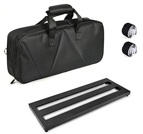 summina Gitarren-Effektpedalplatine, Aluminium, Schwarz, Pedalboard, 49,7 x 19,5 cm, mit Tragetasche