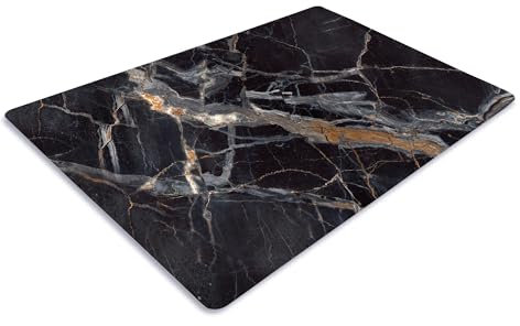 Pagnanno. Chopping Board-Catering Cutting Set-Kitchen Board-Glass Worktop Savers-Sink Chopping Board-Large-Worktop Protectors Heat Resistant-Marble Effect Grey (Design 9, 30 x 20 cm (Pack of 1))