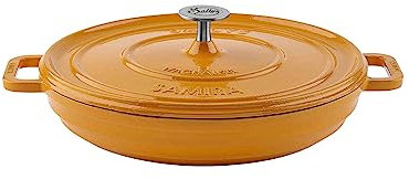 Sallys 'Samira' Deluxe Gusseisentopf - Robustes und Hochwertiges Kochjuwel für Perfektes Garen - für 2,2 Liter Inhalt, für alle Herdarten und ofenfest bis zu 250 Grad (Mustard Yellow)