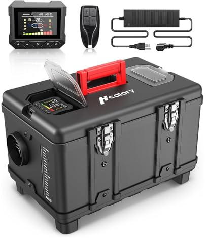 HCALORY 8KW Diesel Air Heater All-in-one 110V AC & 12V DC Support with Altitude Mode 5L Fuel Tank Portable Parking Heater Bluetooth APP Control Heating for Car Truck Boat RV Campers