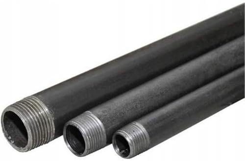 Stahl Rohrnippel schwarz, 1/2 Zoll x 1000 mm – beidseitig Gewinde AG, robust & hitzebeständig für Heizung, Industrie & Möbelbau-Projekte