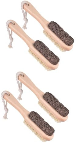 Beavorty 4stücke Tragbare Fußfeile Mit Pumice-stein Und Bürste Effiziente Hornhautentfernung Und Pedikürepflege Für Männer Und Frauen Doppelseitiges Design Für Optimale Ergebnisse