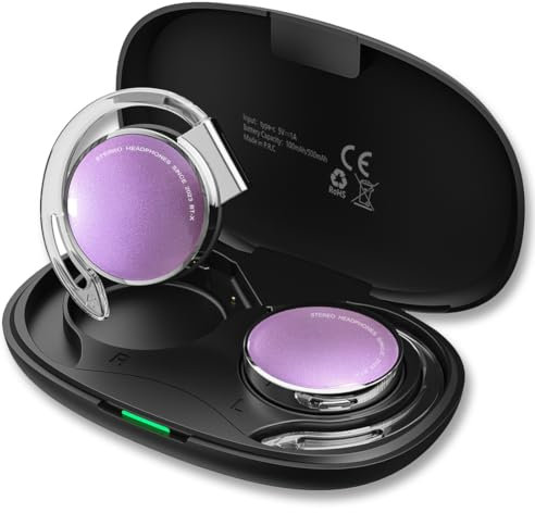 Auriculares in-ear Bluetooth V5.3, con clip, inalámbricos, con gancho para la oreja, auriculares deportivos abiertos, Bluetooth con 4 micrófonos, cancelación de ruido, batería de larga duración, con