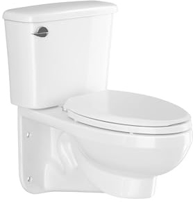 PROFLO PFXXC810HE 1.28 GPF Wall Mounted Two Piece Elongated Toilet with Left Hand Lever - Less Seat, ADA Compliant - White