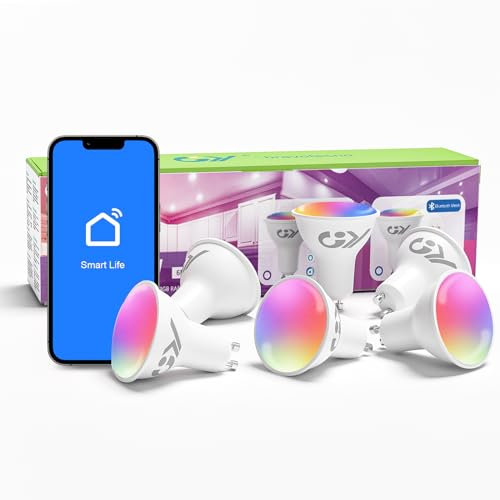 GY Mesh GU10 GU10 Smart Led Lampe mit Bluetooth Mesh Technologie, Smart Home Wifi Leuchtmittel mit 7W 500LM ersetzt 50 W Glühbirne, Farbwechsel mit Musiksynchronisation Lampe, 6er-Pack