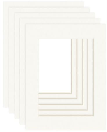 DEHA Design Passepartout (5er Set) Karton 18x24 cm für Bilder im Format 13x18 cm, Elfenbein