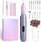 Ponceuse pour Ongles Professionnelle Sans Fil 30000RPM Lime a Ongle Electrique Portable Rechargeable Avec Affichage LCD 12 Embouts Ponçage Kit de Manucure Pedicure Puissantes Salon Maison, Gris Rose