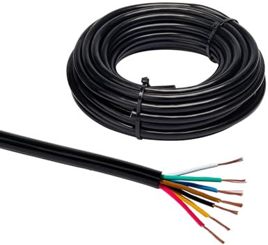 BEIJISTAR 10M Cavo Veicolo 7x0.5mm² Cavo Rotondo, 12V 24V Cavo Rimorchio 7 Conduttori, Auto FLRYY del Cavo Elettrico 7 Conduttori per Rimorchio RV Camion Caravan
