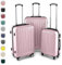 Easy Move ABS Hartschalenkoffer - Ergonomisch & Sicher - Trolley Koffer Set 3-teilig mit 360° Rädern, Zahlen-Schloss - Rollkoffer, Reisekoffer (Pink, Kofferset)