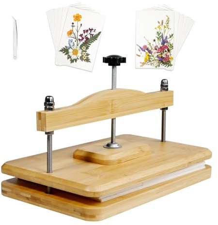 Nuvograin Blumenpress-Set, Holz, Pflanzenpresse, einfaches Ein-Schritt-Pressen, 25,4 x 15,2 cm, Blumenpressen für Kinder und Erwachsene, Urlaubsgeschenk für Thanksgiving und Weihnachten