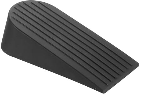 sourcing map 1 Pcs Door Stoppers for Bottom of Door, 1.97 inch Door Stops, Rubber Door Stopper Wedge, Window Stopper Door Gaps Sturdy Stackable, Black
