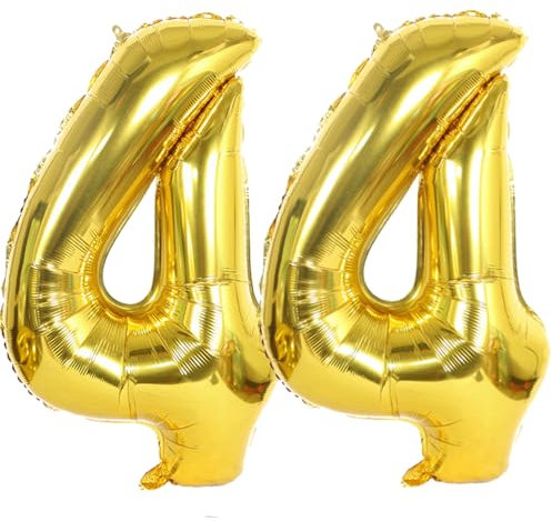 Luftballon 44 Gold, Helium Ballon 44 Goldene 44 Luftballon Geburtstag 44 Jahre, 44 Luftballon Zahl Gold, Riesen Folienballon XXL Ballon Zahlen 44 für Geburtstag Hochzeit Jubiläum Party Deko