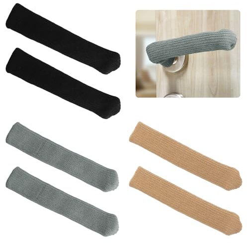 UFURMATE Lot de 6 housses de poignée de porte tricotées anti-gel - Couleurs mélangées - Anti-brûlure - Pour protéger la poignée