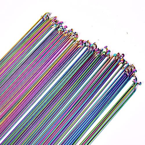 LUOKEKE Fahrradspeichen Fahrradspeichen Regenbogen Berg Rennrad Edelstahl 14G Rayon 261 263 265 268 271 273 275 278 291 293 Fahrradspeichen Schwarz(265mm 30pcs)