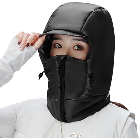 Wintermütze mit Ohrenklappen und Reißverschlüsse Fliegermütze Trappermütze Männer Frauen Bombermütze Einstellbare Russenmütze Winddicht Warm Skimütze für Outdoor Radfahren Motorrad