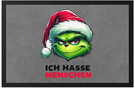 Hey!Print Ich Hasse Menschen Fußmatte Anti Weihnachten Lustig Ironisch Weihnachtshasser